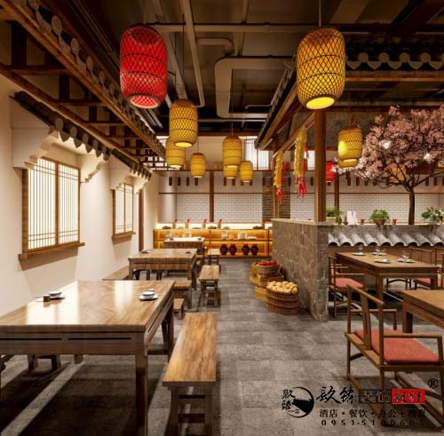 红寺堡湘菜特色餐厅设计方案鉴赏|红寺堡红寺堡餐厅装修公司推荐